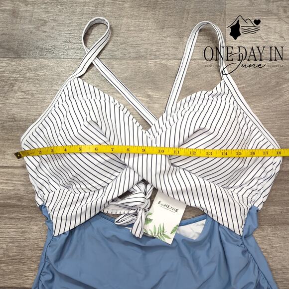 Eomenie Cross Front Cut Out One Piece Swimsuit Size 2XL - Picture 5 of 7